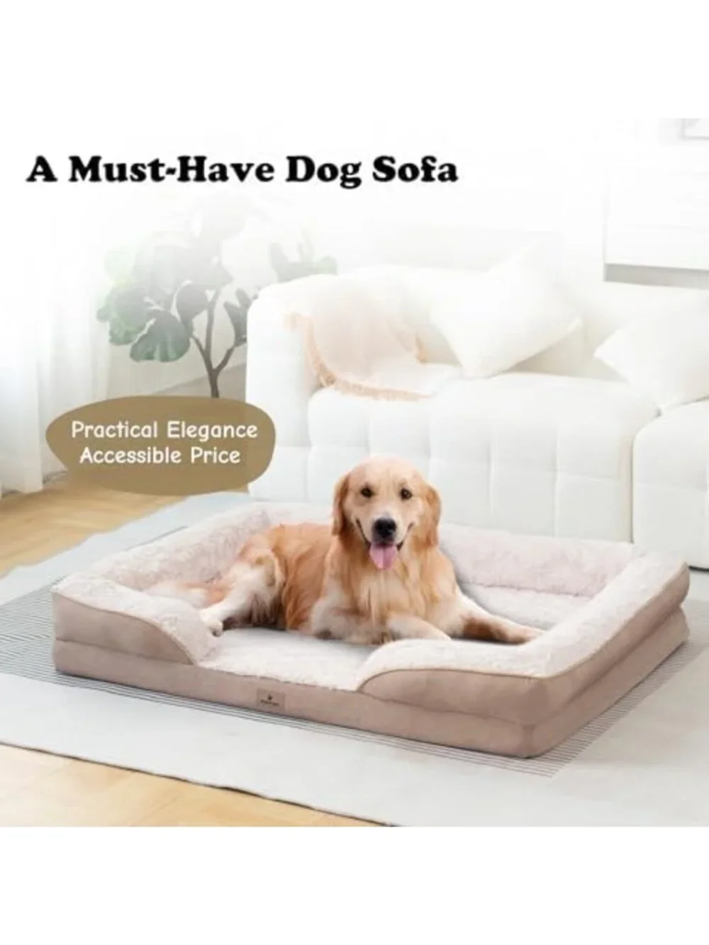 XL Washable Orthopedic Dog Bed - Waterproof, Non-Skid, Comfort for Large Pets